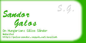 sandor galos business card